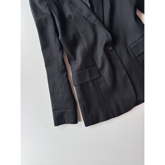 Aritzia T BABATON Black Wool Silk Cashmere Single Breasted Slim Blazer, Size 0 - Picture 7 of 15